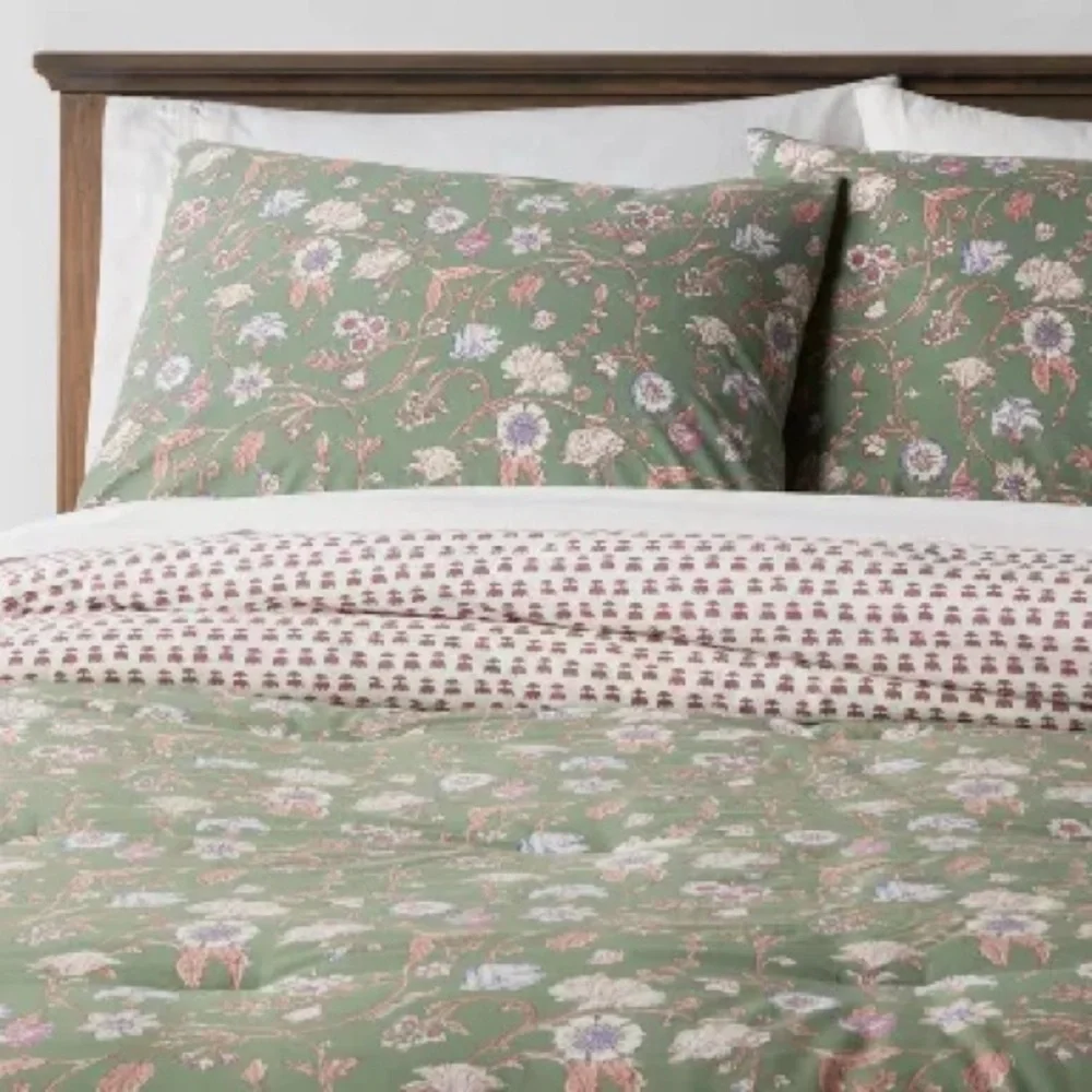 Threshold 3pc Full/Queen Boho Reversible Printed Comforter Set